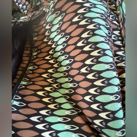 Vera BradleySuerra Stream Patterned Backpack Large in green brown cream & gray - Picture 8 of 11